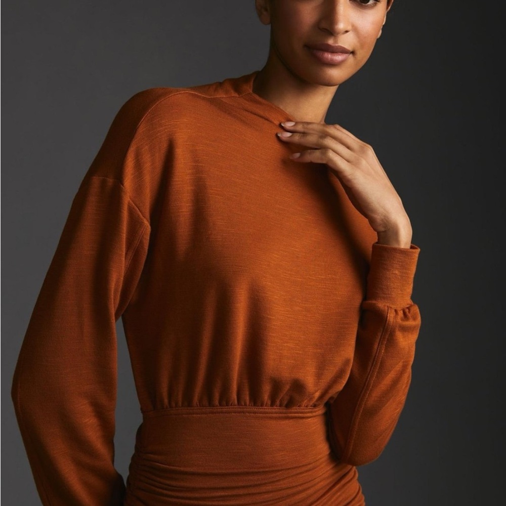 Anthropologie Orange Long Sleeve Dress